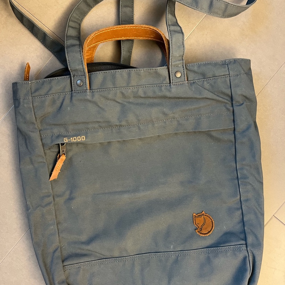 Fjallraven G-1000 Blue and Tan Tote Bag